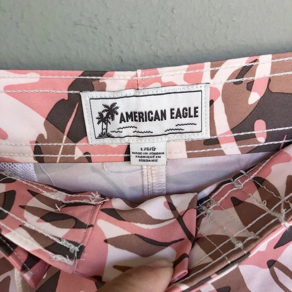 Mens Board Shorts Floral Leaf Print Beach Tropical Swim Trunks L 38X9